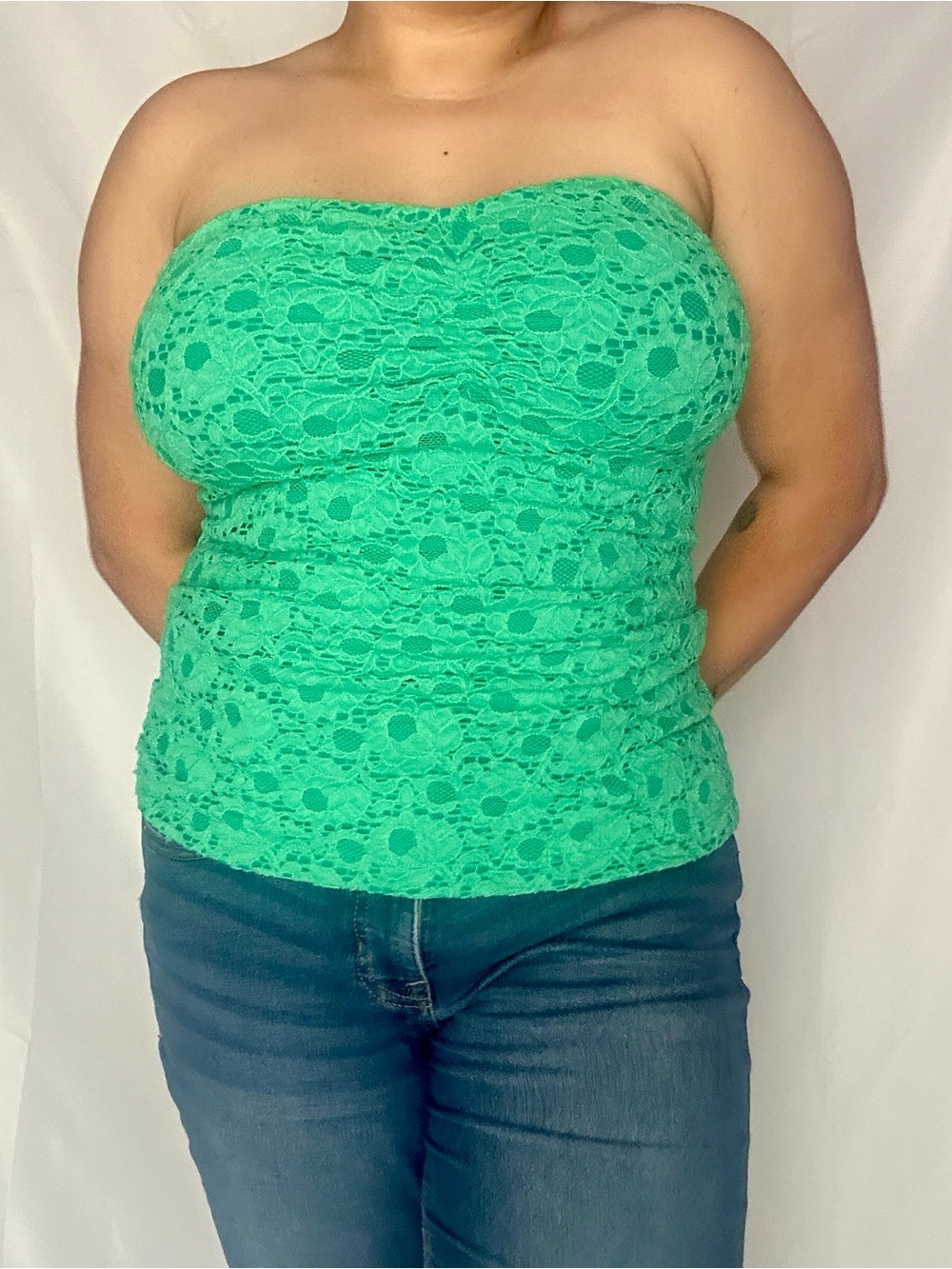 aerie Green Lace Tube Top